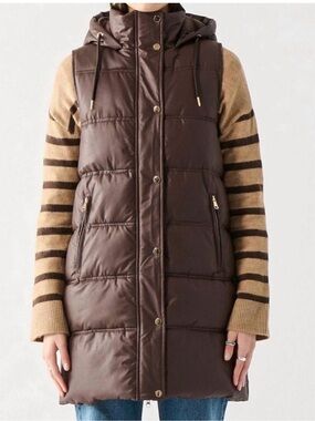 NEW DEX vegan puffer vest in deep brown size medium. Never worn